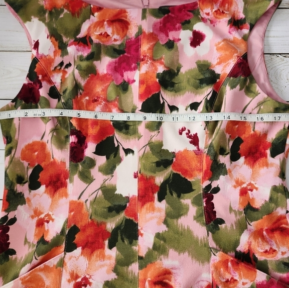 Donna Ricco Bright Floral Bateau Neck Midi Dress Size 12 - Picture 9 of 14